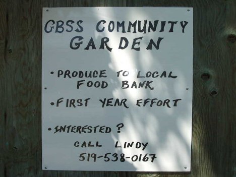 The community garden is a joint effort between GBSS and Transition Town Meaford