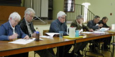 Meaford councillors listen as the proposed 2010 budget is presented to residents at Woodford Hall on Tuesday March 23. 2010_budget_pres_woodford225